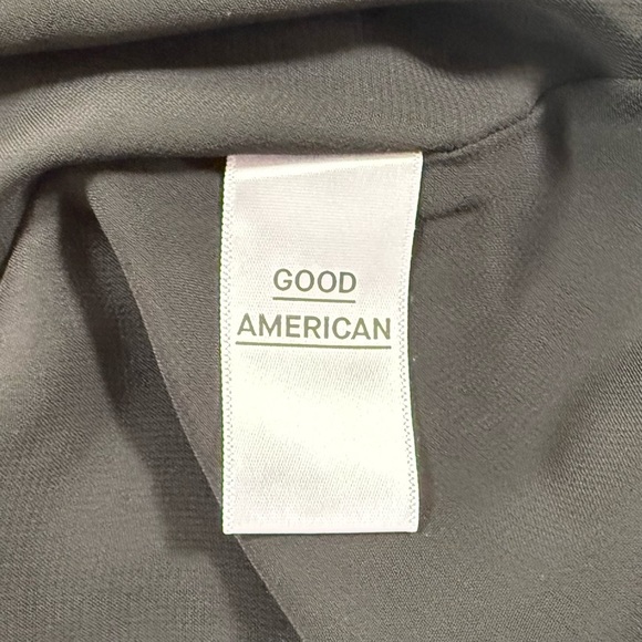 Good American Dress Satin Chemise Midi with Lace-Up Detail Chic Black Large - Picture 12 of 13